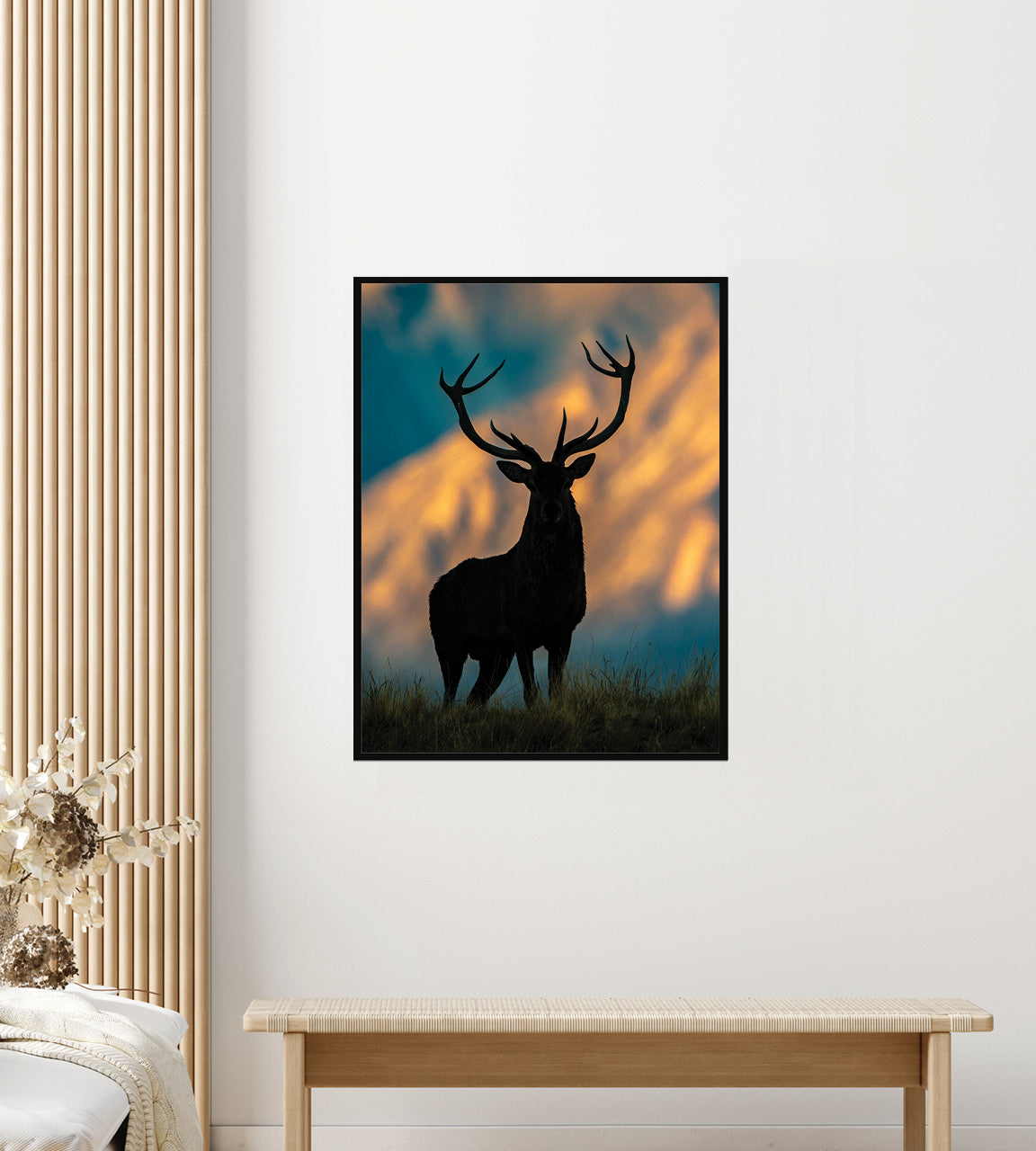red stag wall print