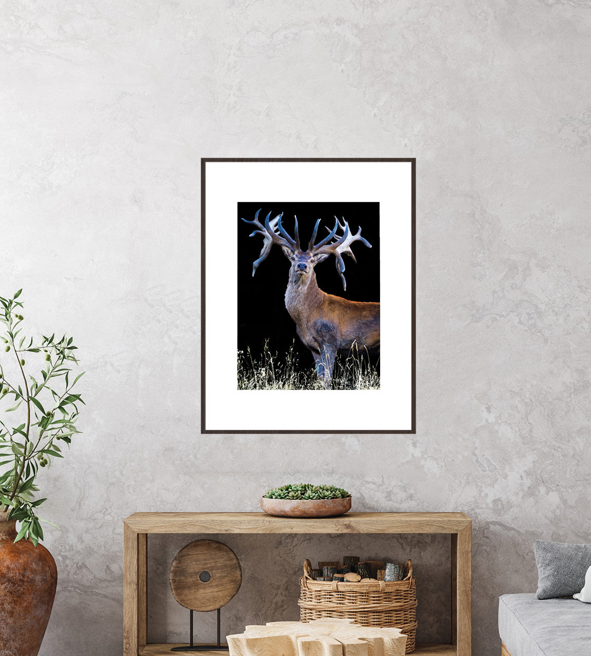 Red Stag photo wall print 